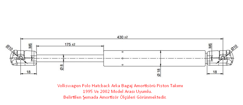 Volkswagen Polo HB Arka Bagaj Amortisörü Takımı 1995 2002