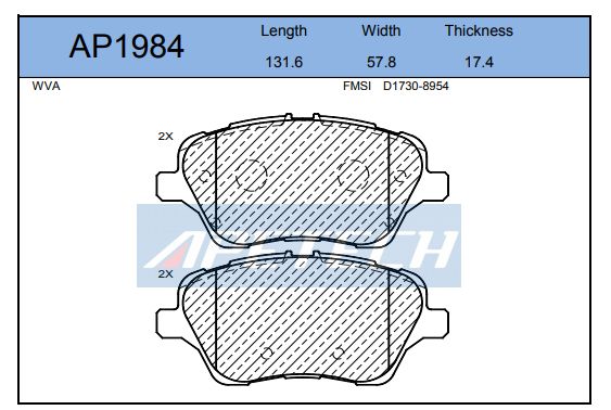 DİSK BALATA ÖN A032474 TRANSİT TOURNEO COURIER (14-) B-MAX FIESTA-VI (12-)