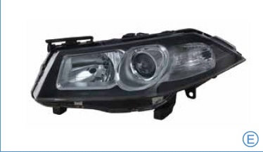 Renault Megane Ön Sol Far Lambası Manuel Siyah Çerçeveli 2005 2011