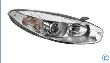 Renault Fluence Mercekli Krom Çerçeveli Ön Sol Far 2013 2017