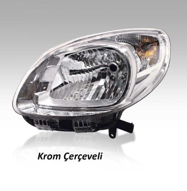 Renault Kango Ön Sağ Far Lambası Manuel Krom Çerçeveli 2013 2017