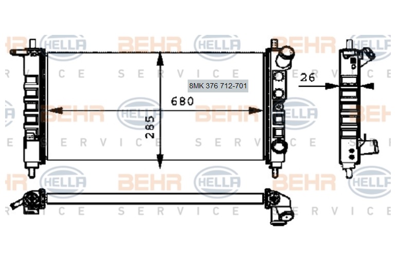 RADYATÖR 8MK376712701 CORSA-B 1.2-16V (X12XE)