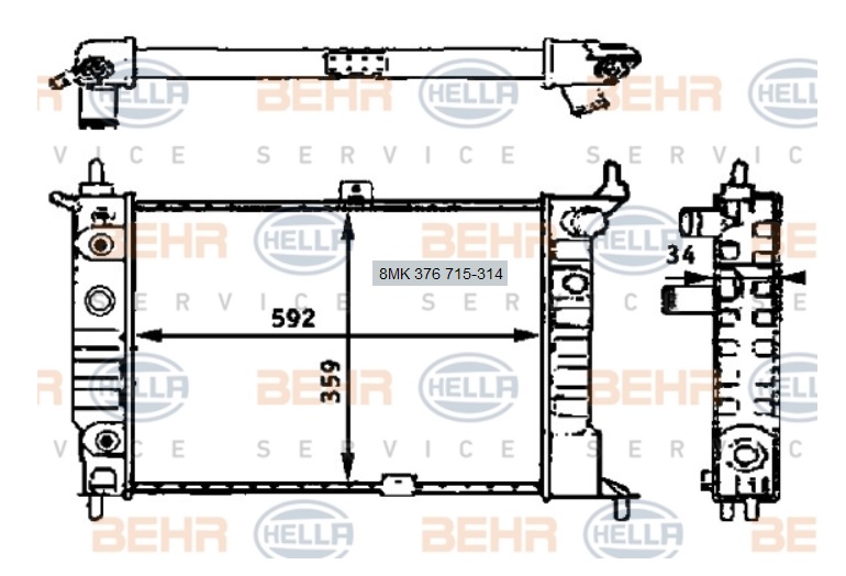 RADYATÖR 8MK376715314 ASTRA-F 1.6 (95-) KLİMA OTOMATİK GSI
