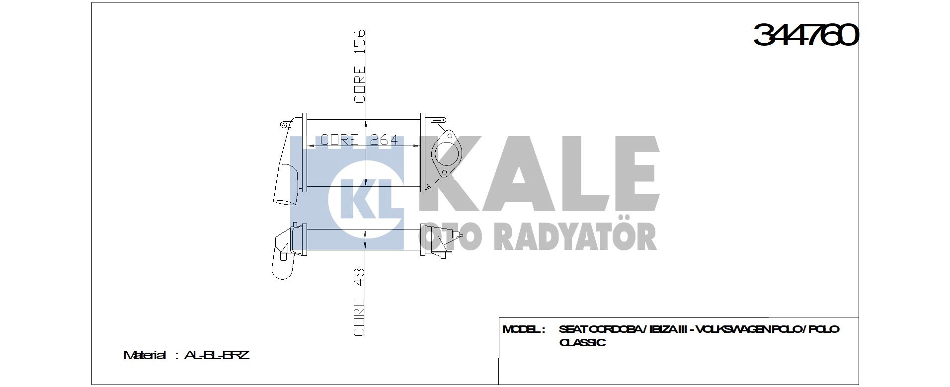 TURBO RADYATÖRÜ 344760 AROSA LUPO POLO 1.4 TDI (99 01)