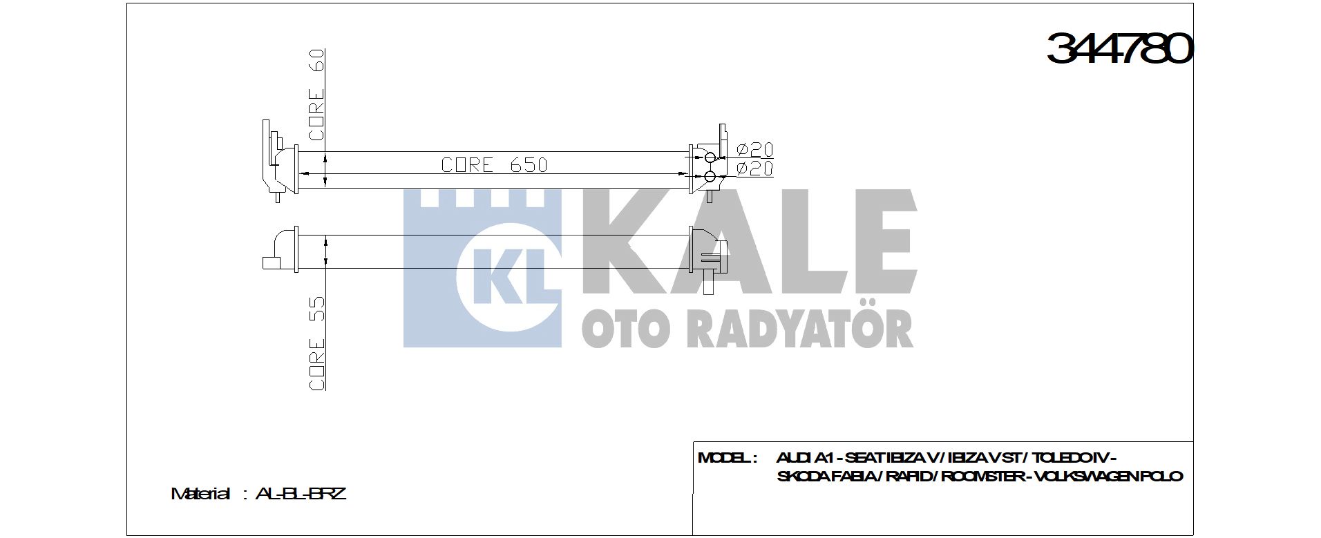 TURBO RADYATÖRÜ 344780 POLO A1 IBIZA TOLEDO FABIA RAPID ROOMSTER 1.2 1.4TSI 09