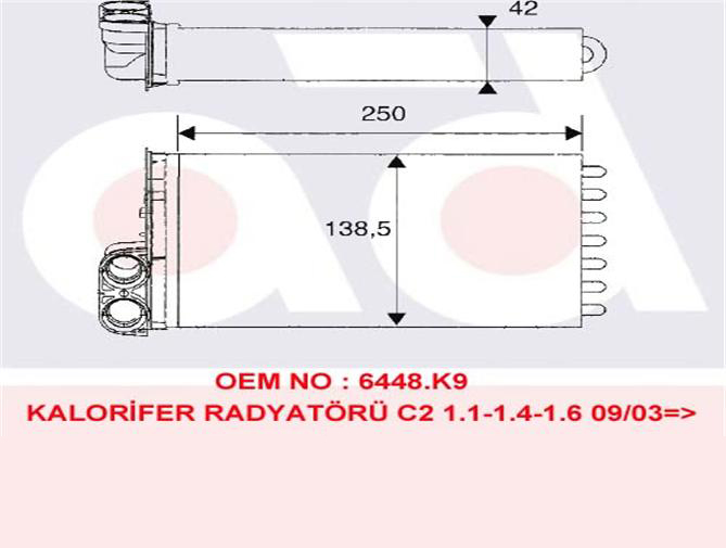 KALORİFER RADYATÖRÜ 346440 C2 C3 C3-II C3 PLURIEL 1.4 1.6 HDI 0209 P1007 1.4 HD