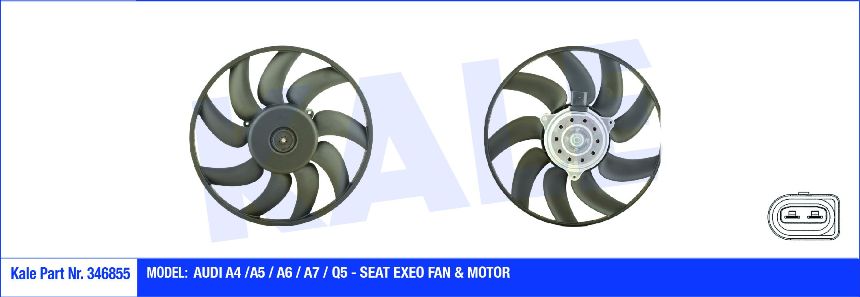 FAN MOTORU 346855 A4 A5 Q5 1.8 2.0T FSI 2.0 3.0 TDI (07-) (200W 350mm)