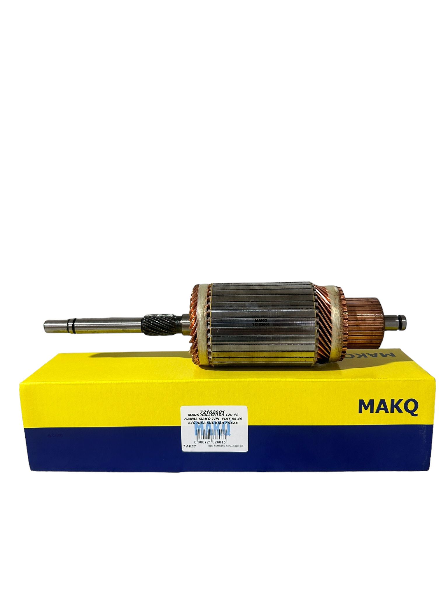 72162601 MARŞ KOLLEKTOR 12V 12 KANAL MAKO TIPI FIAT 55 46 54C KISA MIL KISA FREZE UZUN BAKIR