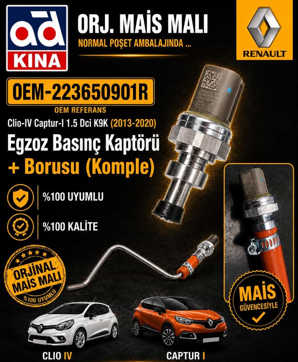 BASINÇ KAPTÖRÜ 8200974421 MEGANE-III FLUENCE KANGO-III TRAFIK-II