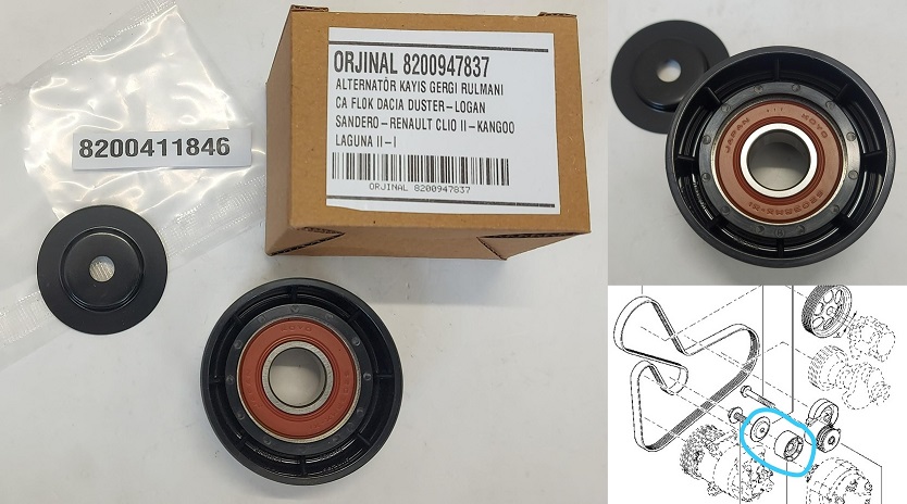 ALTERNATÖR GERGİ RULMANI 8200947837 DUSTER LOGAN SANDERO CLIO II KANGO LAGUNA