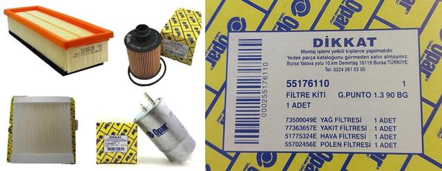 FİLTRE SETİ 55176110 GRANDE PUNTO 1.3MJET 90BG (TIRNAKLI TİP)