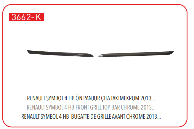 Renault Clıo Hatchback Ön Panjur Üst Çıtası Krom