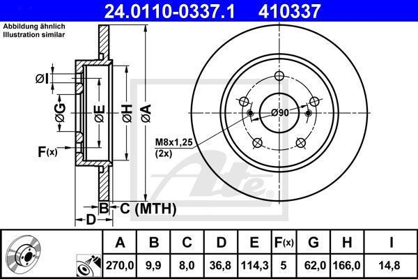 DİSK FREN AYNASI ARKA AD3320 COROLLA D4D AURIS (07-) ABSLİ 1.6 VVTI 1.4 D4D