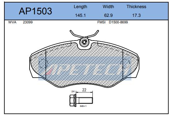 DİSK BALATA ÖN AP1503 TRAFİK-II (02-13) VİVARO