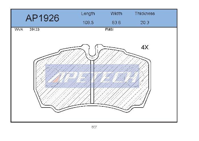 DİSK BALATA ARKA AP1926 TRANSİT V347 2.2TDCİ 2.3-16V (06-) ÇİFT TEKER