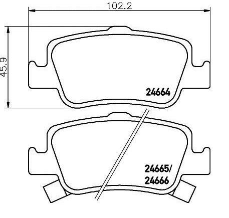 DİSK BALATA ARKA AP3505 AURIS COROLLA 1.4 D4D (07-)