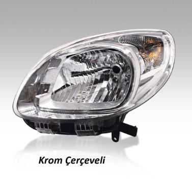 Renault Kango Ön Sağ Far Lambası Manuel Krom Çerçeveli 2013 2017