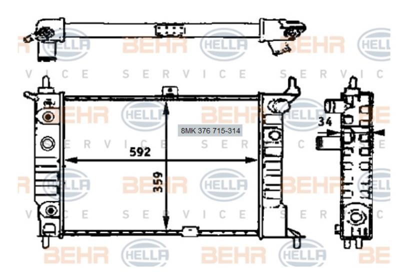 RADYATÖR 8MK376715314 ASTRA-F 1.6 (95-) KLİMA OTOMATİK GSI