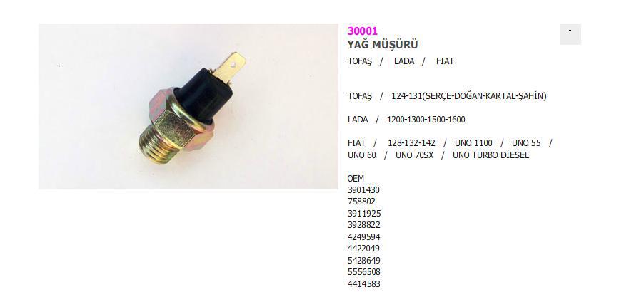 YAĞ MÜŞÜRÜ 30001 758802 M131 DKS 85004425