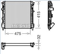RADYATÖR 0528302AL CLIO SYMBOL KANGO 1.9D 480X414.5X28 2 SIRA AL+PL SISTEM