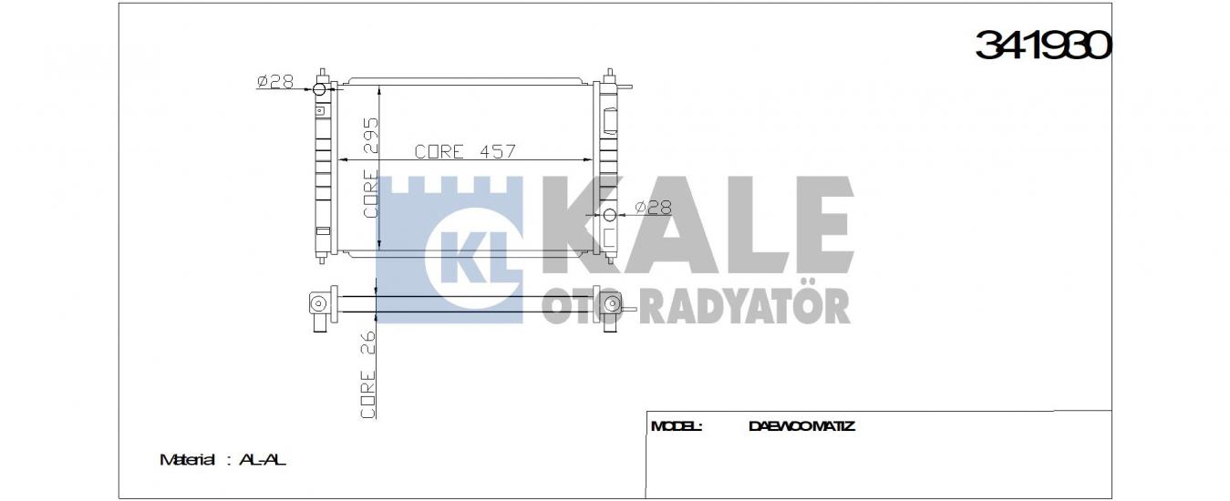 RADYATÖR 341930 MATIZ 0.8 98- BRAZING MT