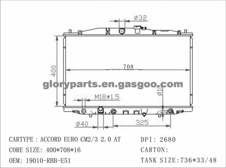 RADYATÖR 341955 ACCORD VII 2.4 03- BRAZING AT MT