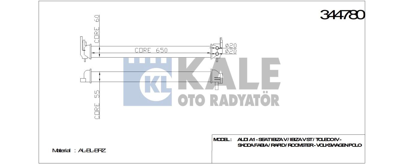 TURBO RADYATÖRÜ 344780 POLO A1 IBIZA TOLEDO FABIA RAPID ROOMSTER 1.2 1.4TSI 09