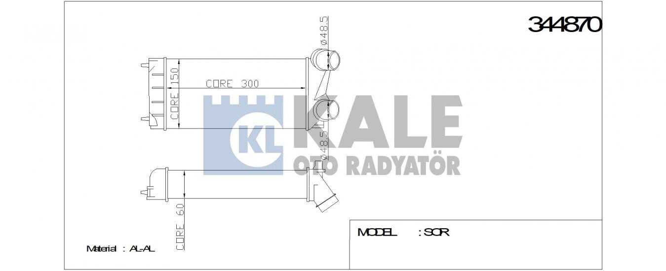 TURBO RADYATÖRÜ 344870 P308 P3008 P5008 PARTNER TEPE C4 C4(B7) DS4 C4 PICASSO D