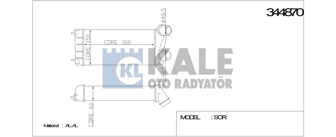 TURBO RADYATÖRÜ 344870 P308 P3008 P5008 PARTNER TEPE C4 C4(B7) DS4 C4 PICASSO D