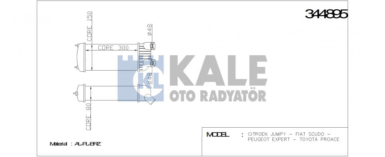TURBO RADYATÖRÜ 344895 JUMPY EXPERT SCUDO 1.6 HDI DMTJ 07-