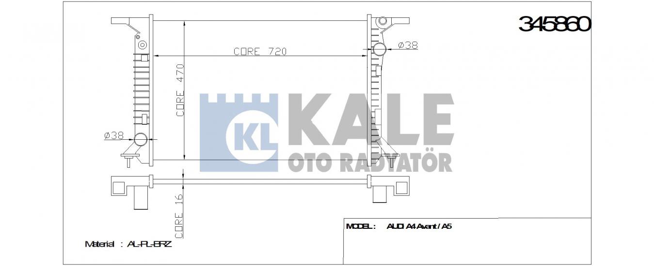 RADYATÖR 345860 A4 AVANT 1215 A5 07 (BRAZING)