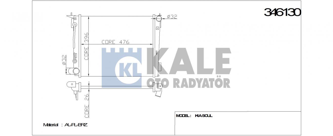 RADYATÖR 346130 SOUL 1.6I 09-BRAZING AT