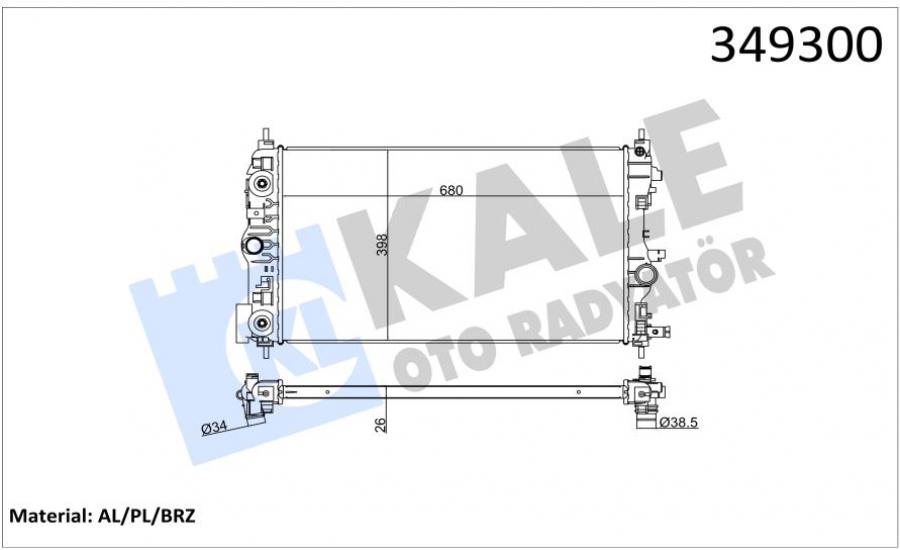 RADYATÖR 349300 ASTRA-J ASTRA GTC ZAFIRA TOURER-C CRUZE 1.4 1.6 10- BRAZING AT