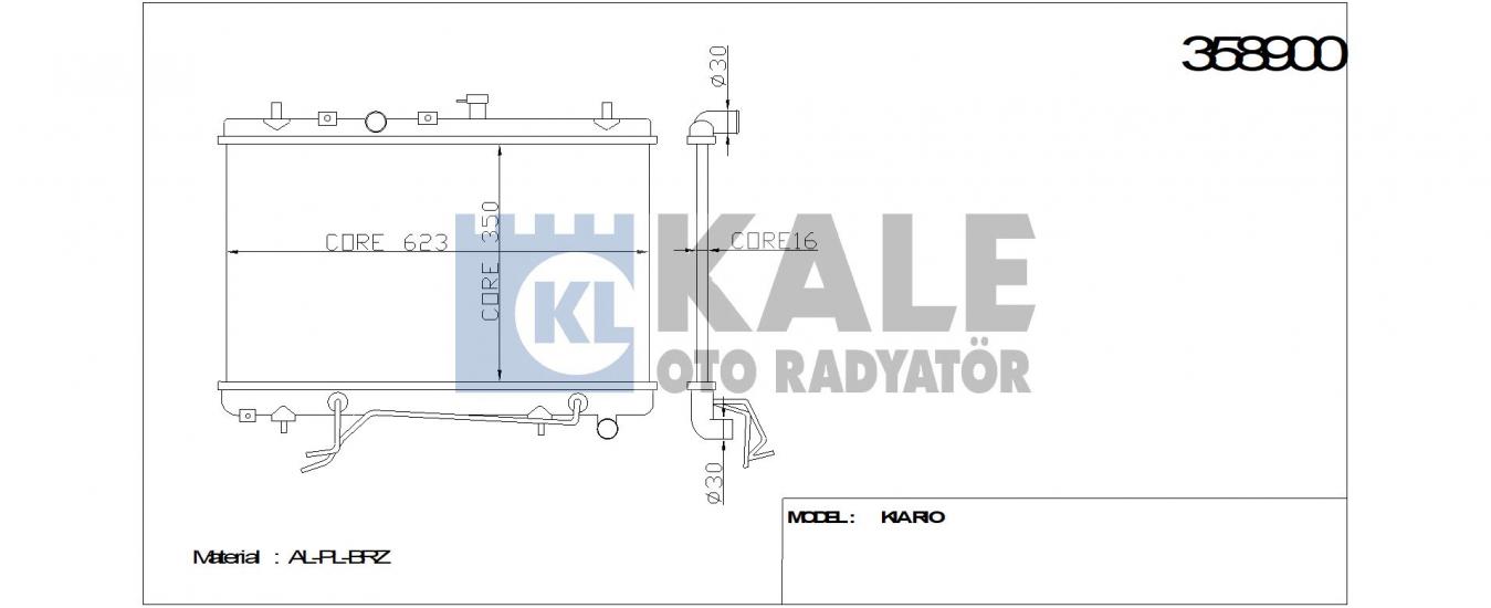 RADYATÖR 358900 RIO (350x628x26) BRAZING AT