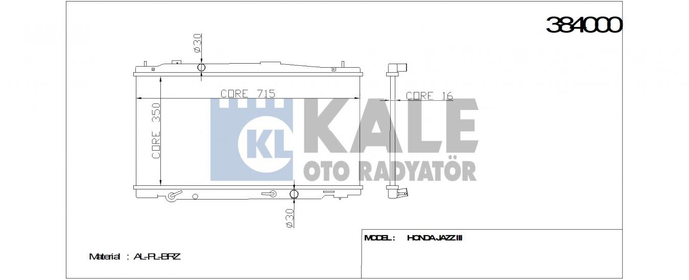 RADYATÖR 384000 JAZZ-III (350x715x16) BRAZING AT
