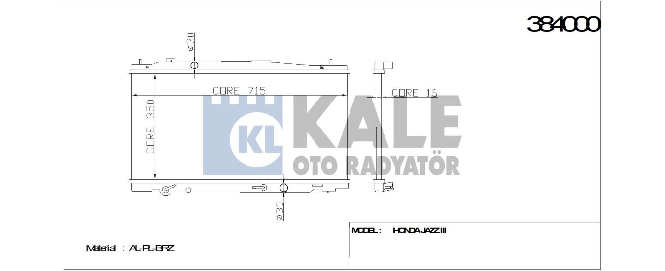 RADYATÖR 384000 JAZZ-III (350x715x16) BRAZING AT