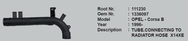 SU BORUSU 1336097 111230 657738 CORSA-B (93-)-16V PLASTİK