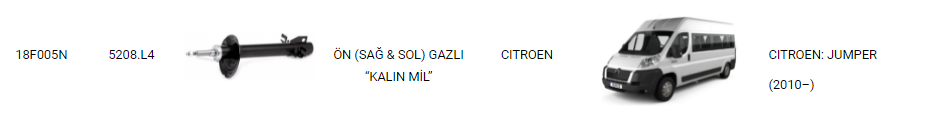 AMORTİSÖR ÖN SAĞ-SOL 18F005N DUCATO İNCE MİL 2006-