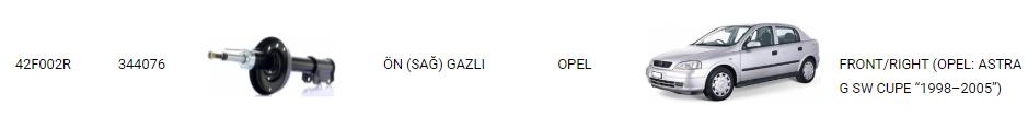 AMORTİSÖR ÖN SAĞ 42F002R ASTRA G