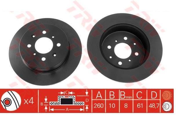 DİSK FREN AYNASI ARKA DF4402 HONDA CIVIC-IV 1.4 IS 1.7 CDTI (01-05)