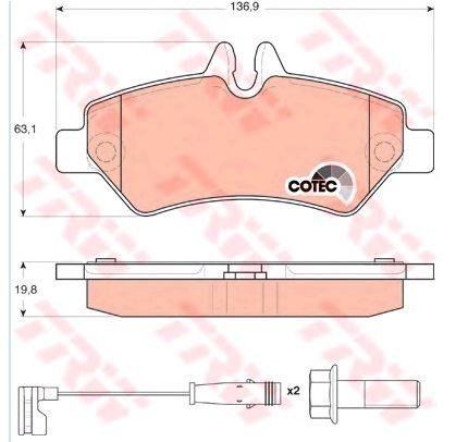 DİSK BALATA ARKA GDB1697 CRAFTER LT35 50 OTOBÜS 2.5 TDI (06-)