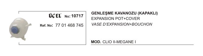 Renault Megane 1 Radyatör Ek Depo Genleşme Kavanozu Kapaklı