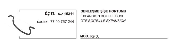 GENLEŞME ŞİŞE HORTUMU 15311 R9 DİZEL 7700757244