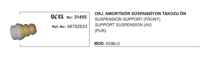 SÜSPANSİYON TAKOZU ÖN 31455 ORJİNAL DOBLO 46792633