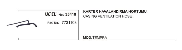 KARTER HAVALANDIRMA HORTUMU 35410 TEMPRA 7731108