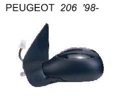Peugeot P206 Ön Sol Dış Dikiz Aynası 1998 2005 Elektrikli Kesik Cam