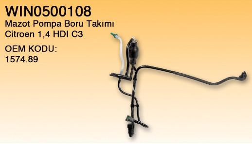MAZOT POMPA BORU TAKIM 0500108 1574S9 C2 C3 C4 1.4 HDI