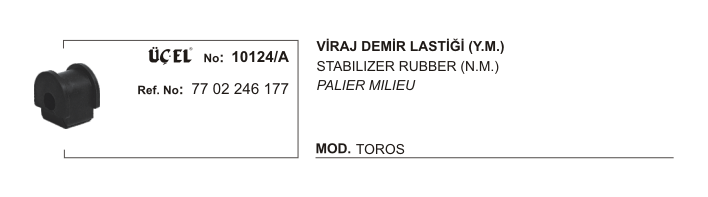 VİRAJ DEMİR LASTİĞİ 10124A R12 TOROS YM 7702426177