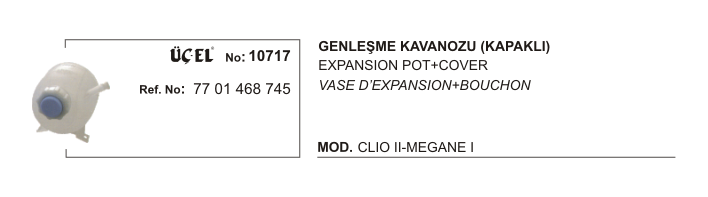 Renault Megane 1 Radyatör Ek Depo Genleşme Kavanozu Kapaklı