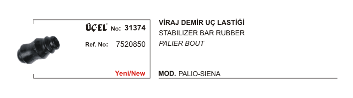 VİRAJ DEMİR UÇ LASTİĞİ 31374 PALIO SIENA 7520850